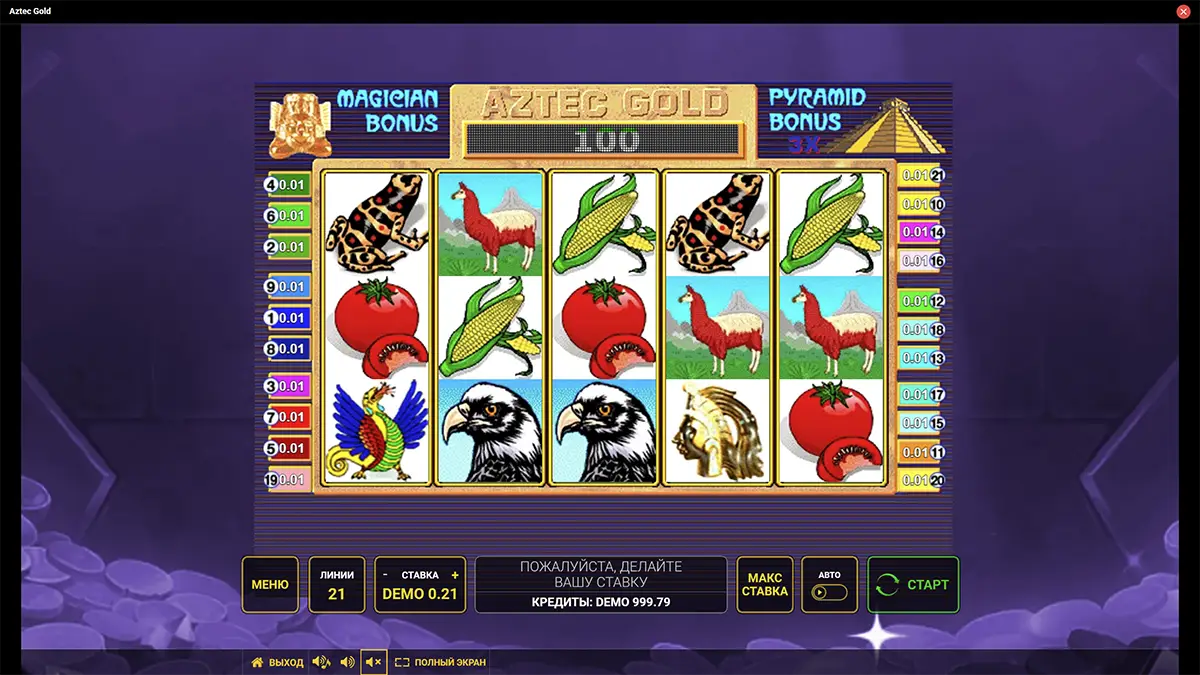 Гра в демо Aztec Gold